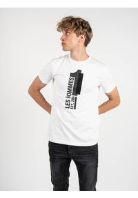 Les Hommes T-shirt | LLT205 721P | Round Neck T-Shirt | Mężczyzna | Biały. Okazja: na co dzień. Kolor: biały. Materiał: bawełna. Wzór: nadruk. Styl: casual #5