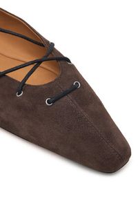 Lauren Ralph Lauren - LAUREN RALPH LAUREN Baleriny Suede Lace-Up Pointed Ballet Flat 818P15775001 Brązowy. Kolor: brązowy. Materiał: skóra, zamsz #2