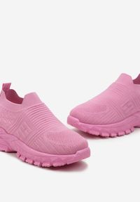 Renee - Różowe Sneakersy z Elastyczną Cholewką na Grubej Podeszwie Alamissa. Kolor: różowy. Szerokość cholewki: normalna