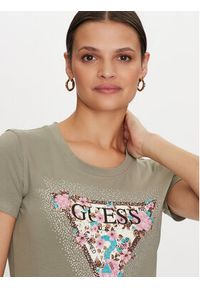 Guess T-Shirt Cherry Flower W4YI26 J1314 Zielony Slim Fit. Kolor: zielony. Materiał: bawełna #2