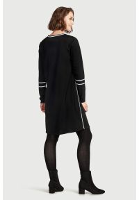 Cellbes - Dżersejowa sukienka z detalami w kontrastowych kolorach. Kolor: czarny. Materiał: jersey. Długość rękawa: długi rękaw. Typ sukienki: proste #3