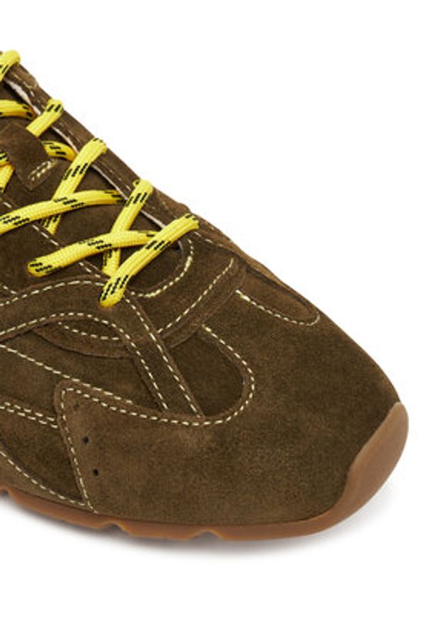 Nokwol Sneakersy Atlas Khaki. Kolor: brązowy. Materiał: zamsz, skóra