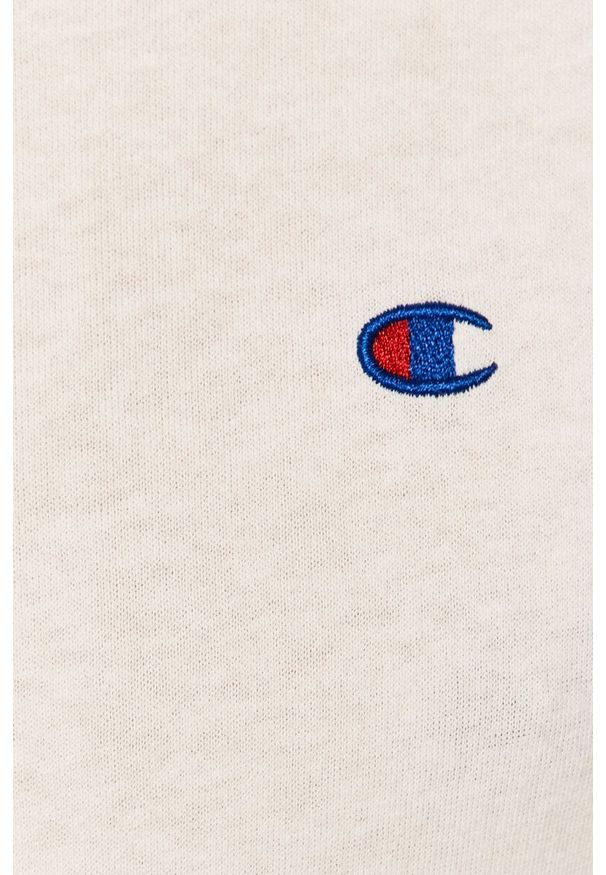 Champion - T-shirt. Okazja: na co dzień. Kolor: biały. Materiał: dzianina. Wzór: aplikacja. Styl: casual
