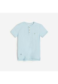 Reserved - Bawełniana koszulka polo - Niebieski. Typ kołnierza: polo. Kolor: niebieski. Materiał: bawełna