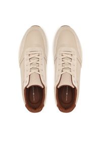 TOMMY HILFIGER - Tommy Hilfiger Sneakersy Dressy Runner FM0FM05910 Beżowy jasny. Kolor: beżowy. Materiał: skóra #2