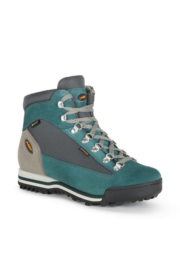 Buty sportowe trekkingowe damskie Aku Ultralight Gore-tex wysokie. Kolor: zielony, wielokolorowy, szary. Styl: sportowy