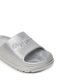 Pepe Jeans Klapki Beach Slidemet PLS70165 Srebrny. Kolor: srebrny. Materiał: syntetyk #3