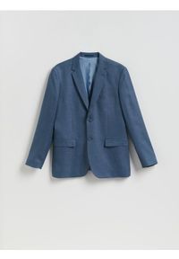 Reserved - Marynarka slim fit z wiskozą - niebieski. Kolor: niebieski. Materiał: wiskoza #1