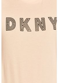 DKNY - Dkny - T-shirt. Okazja: na co dzień. Kolor: pomarańczowy. Materiał: bawełna, materiał, dzianina, elastan. Wzór: nadruk. Styl: casual #3