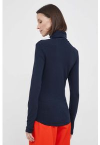 TOMMY HILFIGER - Tommy Hilfiger longsleeve damski kolor granatowy z golfem. Typ kołnierza: golf. Kolor: niebieski. Materiał: dzianina, prążkowany. Długość rękawa: długi rękaw. Wzór: gładki #4