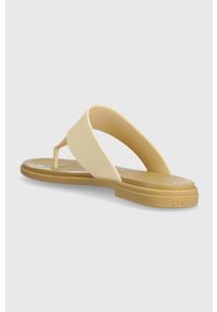 Crocs japonki Tulum Flip damskie kolor beżowy na płaskim obcasie 206752. Kolor: beżowy. Materiał: guma. Obcas: na obcasie. Wysokość obcasa: niski #2