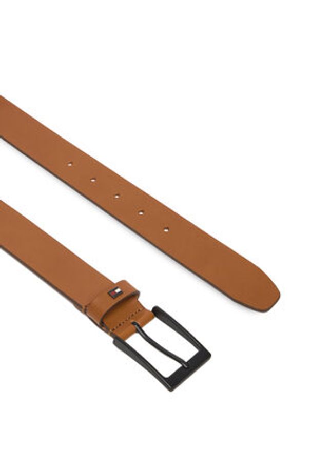 TOMMY HILFIGER - Tommy Hilfiger Pasek Męski Layton 3.5 Ext AM0AM13016 Brązowy. Kolor: brązowy. Materiał: skóra