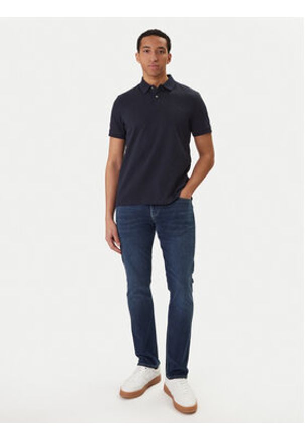 Guess Polo M6RP05 KD181 Granatowy Regular Fit. Typ kołnierza: polo. Kolor: niebieski. Materiał: bawełna