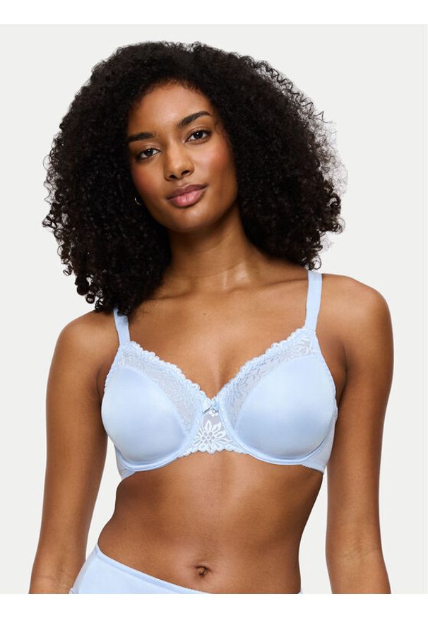 Triumph Biustonosz z fiszbiną Ladyform Soft W X 10166306 Błękitny. Kolor: niebieski. Materiał: syntetyk