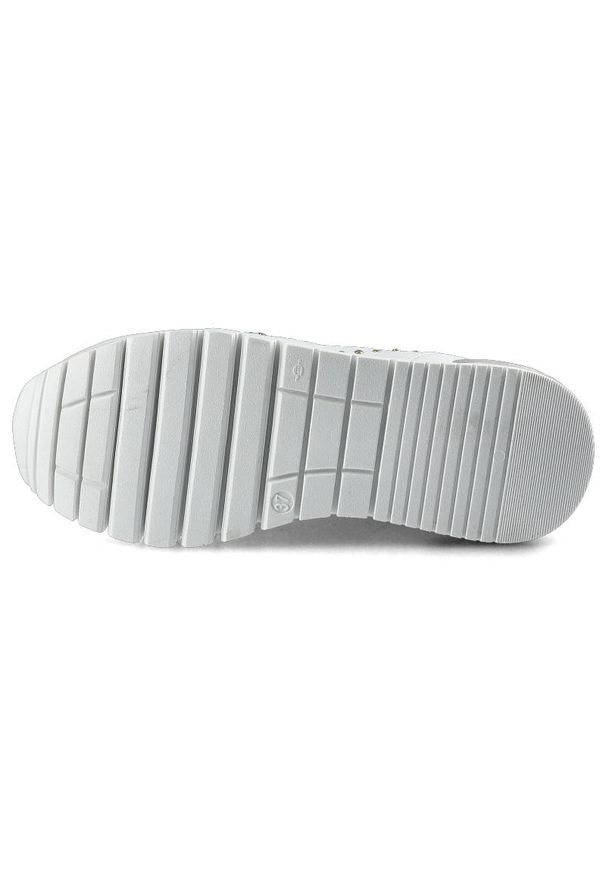 Białe Sneakersy Karino Damskie Skórzane Półbuty. Okazja: na co dzień. Kolor: biały. Materiał: skóra. Szerokość cholewki: normalna. Obcas: na platformie. Styl: sportowy, casual