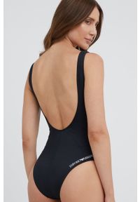 Emporio Armani Underwear jednoczęściowy strój kąpielowy kolor czarny lekko usztywniona miseczka. Kolor: czarny. Materiał: materiał. Wzór: nadruk