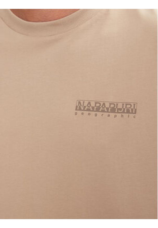 Napapijri T-Shirt Albula NP0A4I34 Beżowy Relaxed Fit. Kolor: beżowy. Materiał: bawełna