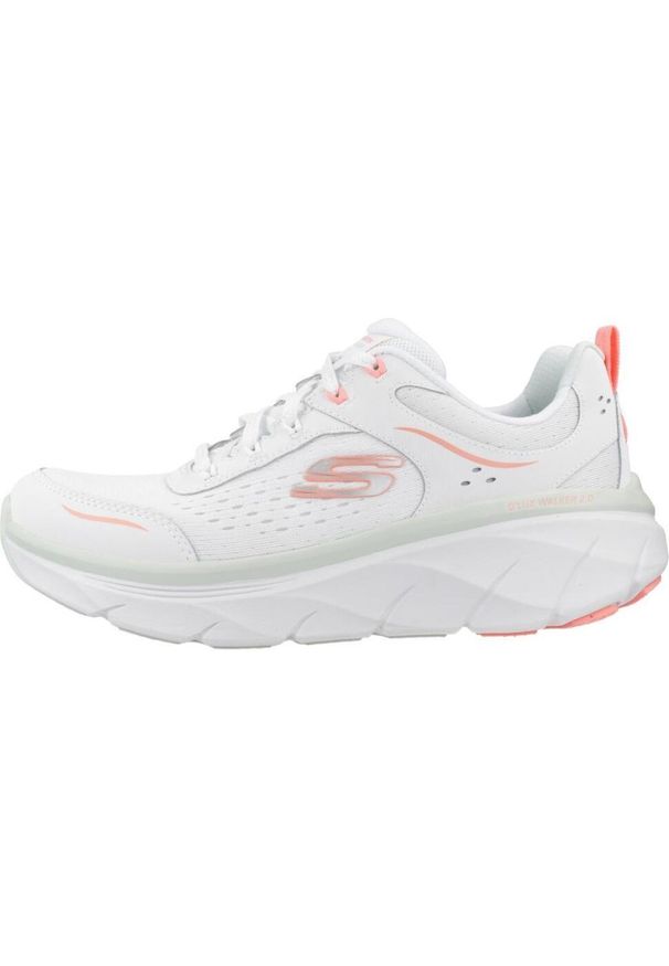 skechers - Buty do chodzenia damskie Skechers Walker 2.0. Zapięcie: sznurówki. Kolor: biały. Materiał: syntetyk, materiał, skóra, tkanina. Szerokość cholewki: normalna. Sport: turystyka piesza