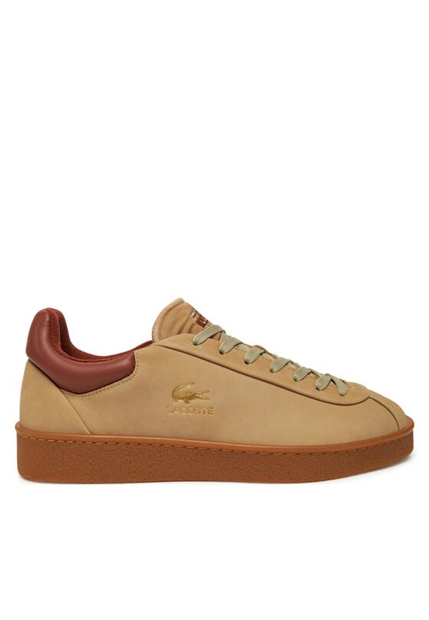 Lacoste Sneakersy Baseshot Premium 748SMA0007 Brązowy. Kolor: brązowy. Materiał: nubuk, skóra