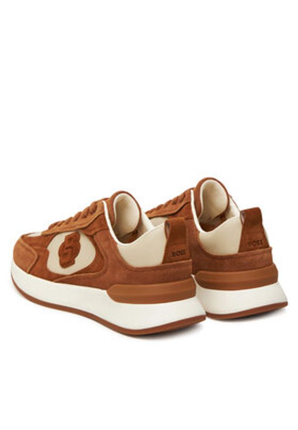 BOSS Sneakersy B Icon 50548288 Brązowy. Kolor: brązowy. Materiał: zamsz, skóra