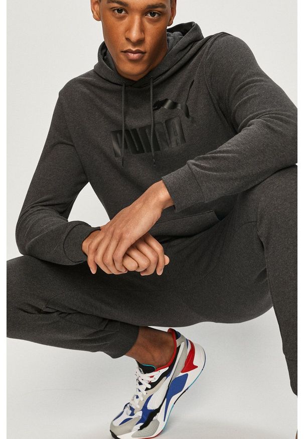 Puma - Bluza 586688. Okazja: na co dzień. Kolor: szary. Wzór: nadruk. Styl: casual