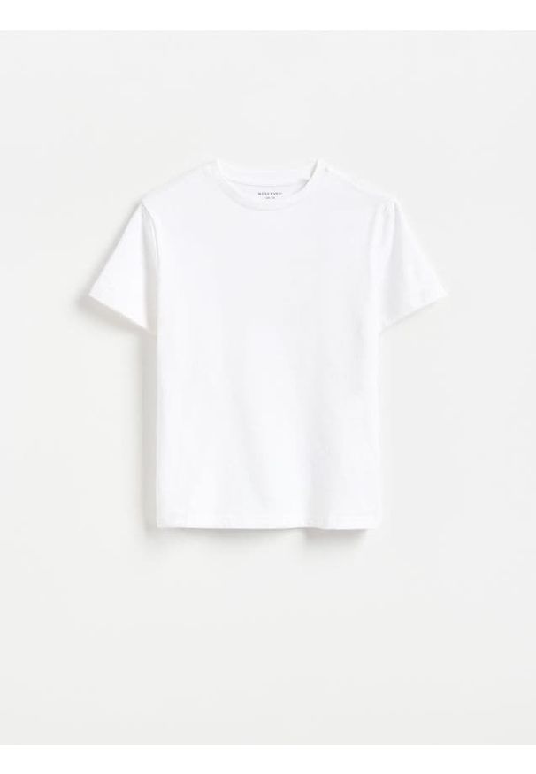 Reserved - Bawełniany t-shirt - biały. Kolor: biały. Materiał: bawełna