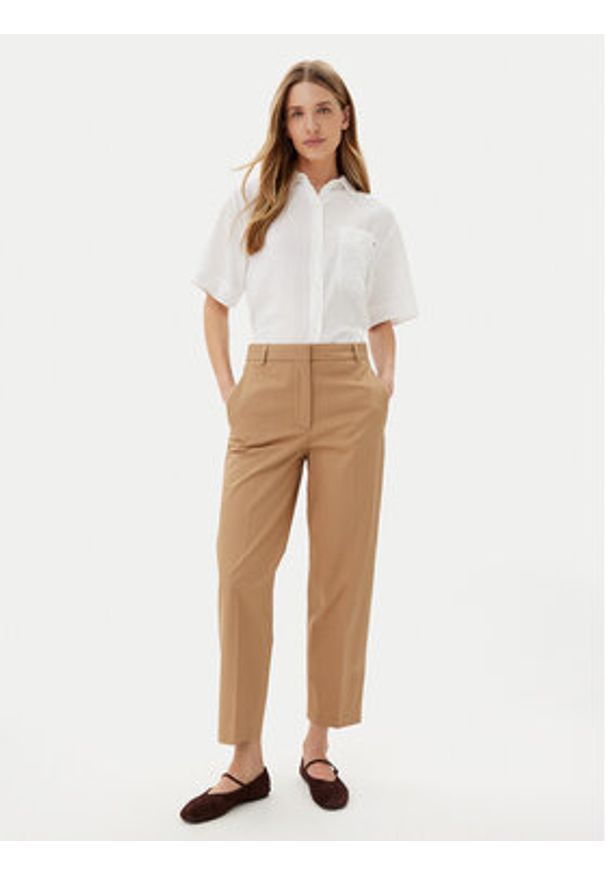 TOMMY HILFIGER - Tommy Hilfiger Chinosy WW0WW40504 Beżowy Regular Fit. Kolor: beżowy. Materiał: bawełna