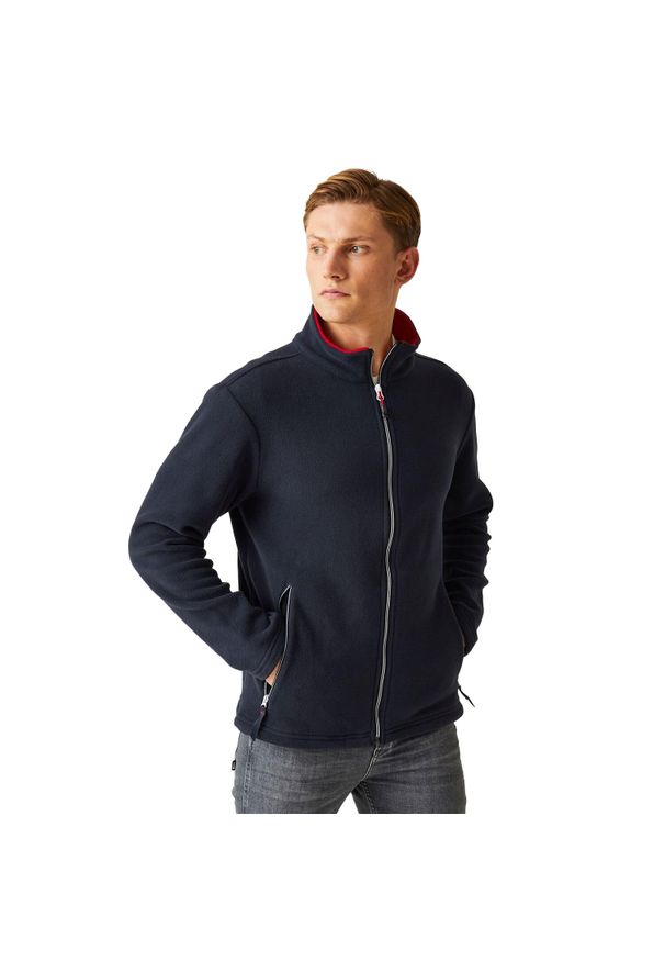 Regatta - Bluza Polarowa Męska Ascender 250. Kolor: czerwony, niebieski, wielokolorowy. Materiał: polar. Sezon: zima. Styl: sportowy. Sport: turystyka piesza