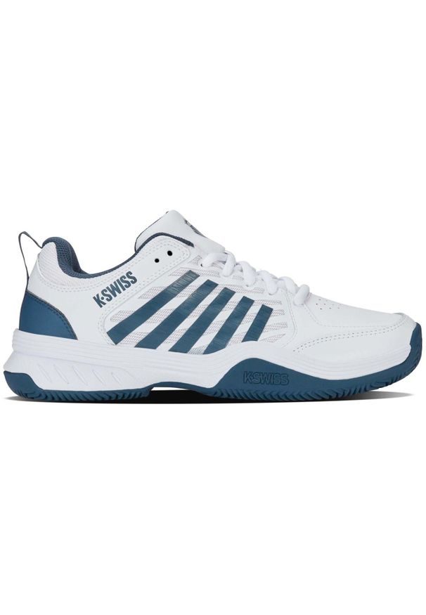 Buty do tenisa męskie K-Swiss Court Express Hb. Zapięcie: sznurówki. Kolor: biały, wielokolorowy, niebieski. Materiał: materiał, syntetyk. Szerokość cholewki: normalna. Sport: tenis