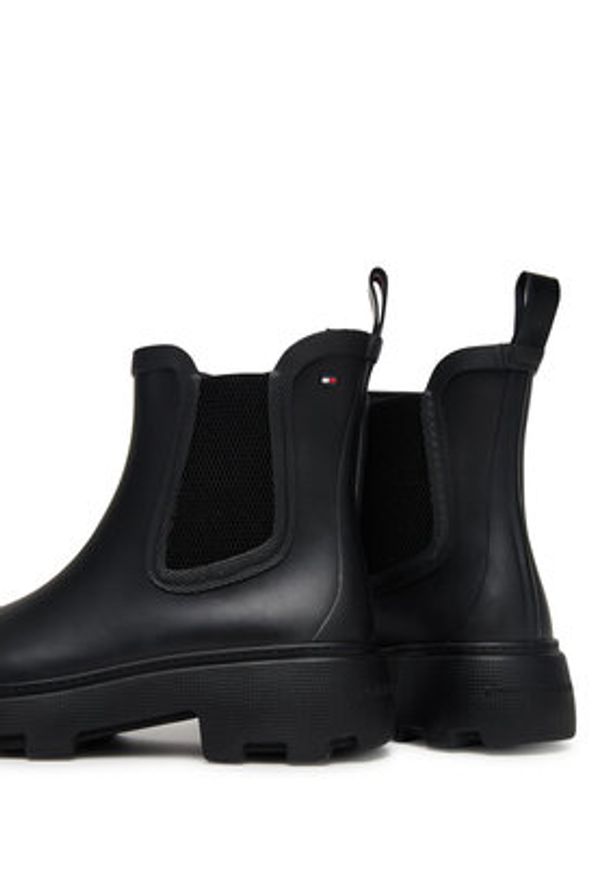 TOMMY HILFIGER - Tommy Hilfiger Kalosze Rubber Flag Cleated FW0FW08637 Czarny. Kolor: czarny. Materiał: guma