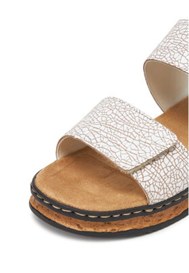 Rieker Sandały 62950-80 Biały. Kolor: biały. Materiał: skóra