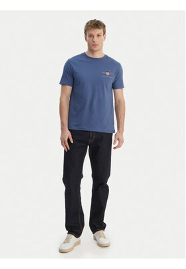 GANT - Gant T-Shirt Archive Shield 2067004 Niebieski Regular Fit. Kolor: niebieski. Materiał: bawełna