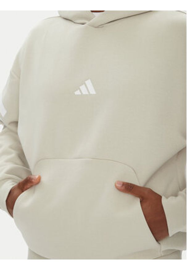 Adidas - adidas Bluza Future Icons 3-Stripes JW7099 Beżowy Regular Fit. Kolor: beżowy. Materiał: bawełna, syntetyk