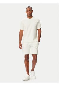 BOSS T-Shirt Structure T-Shirt 50540567 Kremowy Regular Fit. Kolor: kremowy. Materiał: bawełna #4