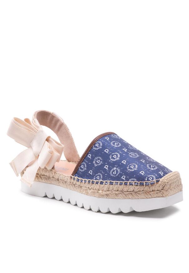 Espadryle Pollini. Kolor: niebieski. Materiał: denim