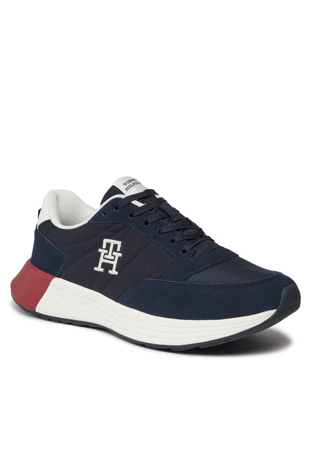 TOMMY HILFIGER - Sneakersy Tommy Hilfiger Classic Elevated Runner Mix FM0FM04636 Desert Sky DW5. Kolor: niebieski