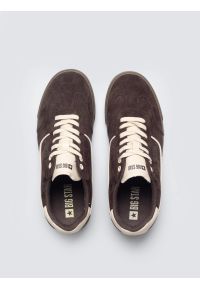 Big-Star - Sneakersy męskie z jasnymi akcentami brązowe TT174092 803. Nosek buta: okrągły. Zapięcie: sznurówki. Kolor: brązowy. Materiał: guma, materiał #3