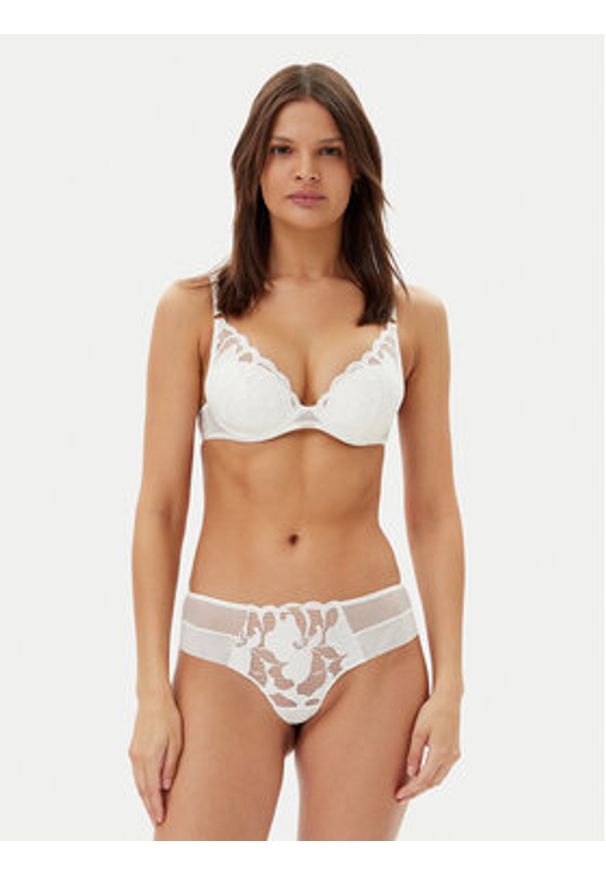 Chantelle Biustonosz z fiszbiną Fleurs Signature C12Q20 Biały. Kolor: biały. Materiał: syntetyk