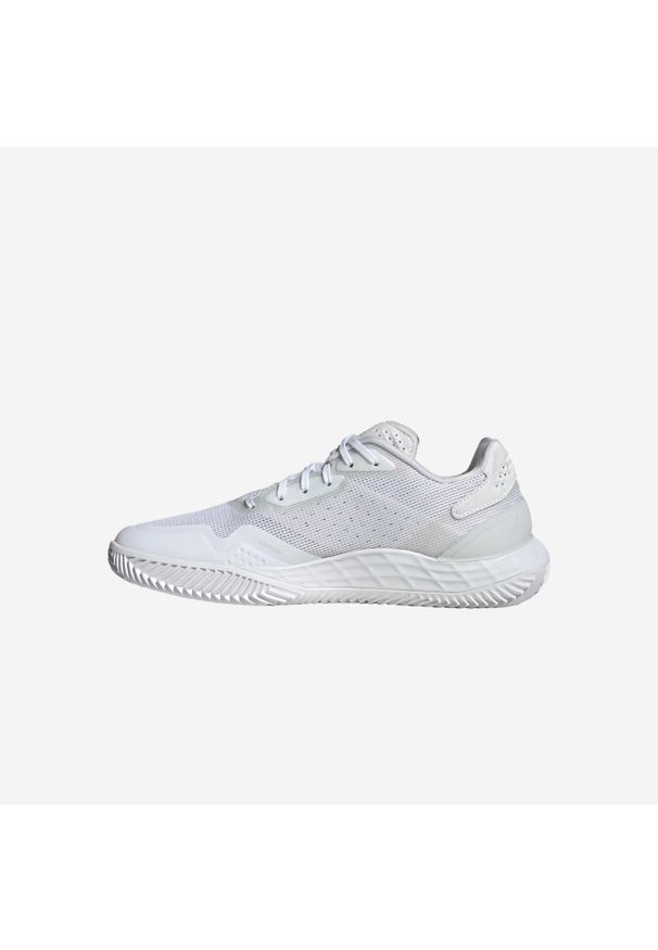 Adidas - Buty tenisowe damskie ADIDAS Defiant Speed na mączkę ceglaną. Kolor: szary, biały, wielokolorowy. Materiał: tkanina, mesh. Szerokość cholewki: normalna. Sport: tenis