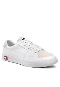 Tommy Jeans Sneakersy Vulcanized Ess EM0EM01106 Biały. Kolor: biały. Materiał: skóra