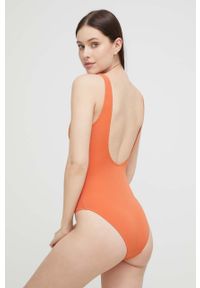 Puma jednoczęściowy strój kąpielowy kolor pomarańczowy miękka miseczka. Kolor: pomarańczowy. Materiał: skóra, materiał #4