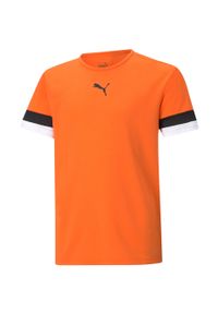 Koszulka piłkarska dla dzieci Puma teamRISE Jersey Jr. Kolor: pomarańczowy. Materiał: poliester. Sport: piłka nożna