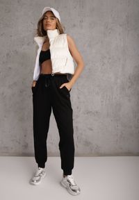 Renee - Czarne Sportowe Spodnie Typu Jogger High Waist ze Ściągaczem w Talii Isirona. Okazja: na co dzień. Stan: podwyższony. Kolor: czarny. Długość: krótkie. Styl: sportowy #5