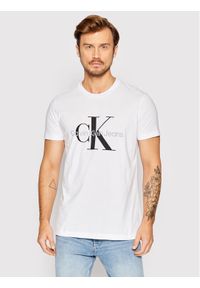 Calvin Klein Jeans T-Shirt J30J320935 Biały Slim Fit. Kolor: biały. Materiał: bawełna