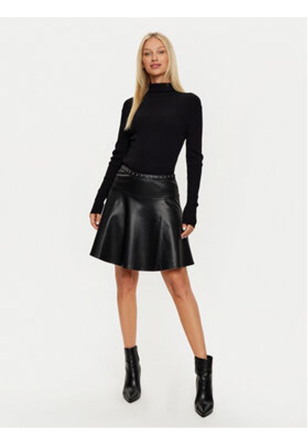 Morgan Sukienka dzianinowa 242-RPEPPER Czarny Slim Fit. Kolor: czarny. Materiał: skóra, wiskoza