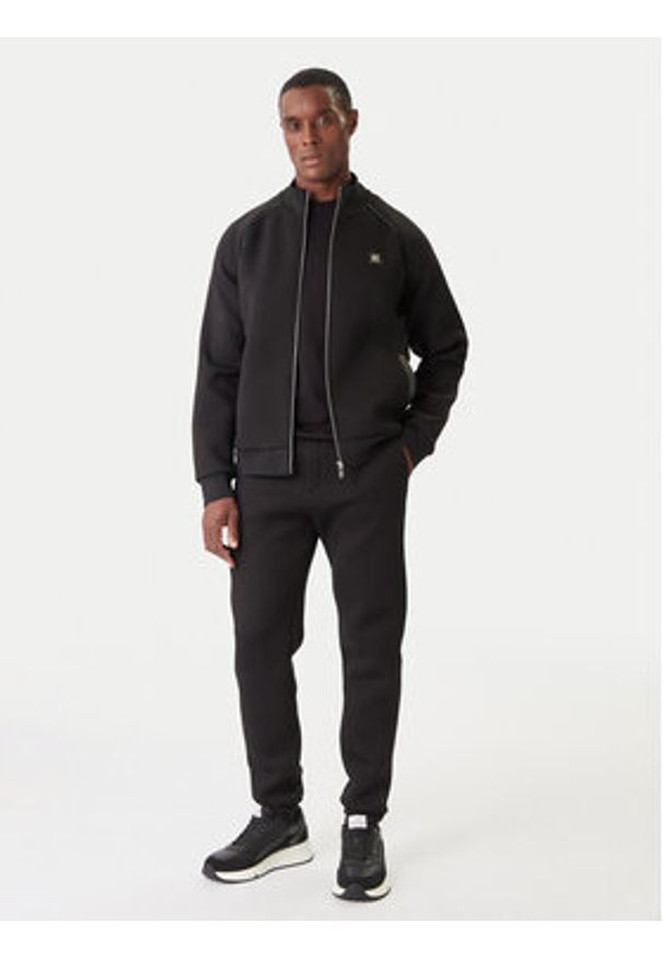 Karl Lagerfeld - KARL LAGERFELD Bluza 705041 554907 Czarny Regular Fit. Typ kołnierza: dekolt w karo. Kolor: czarny. Materiał: syntetyk, bawełna