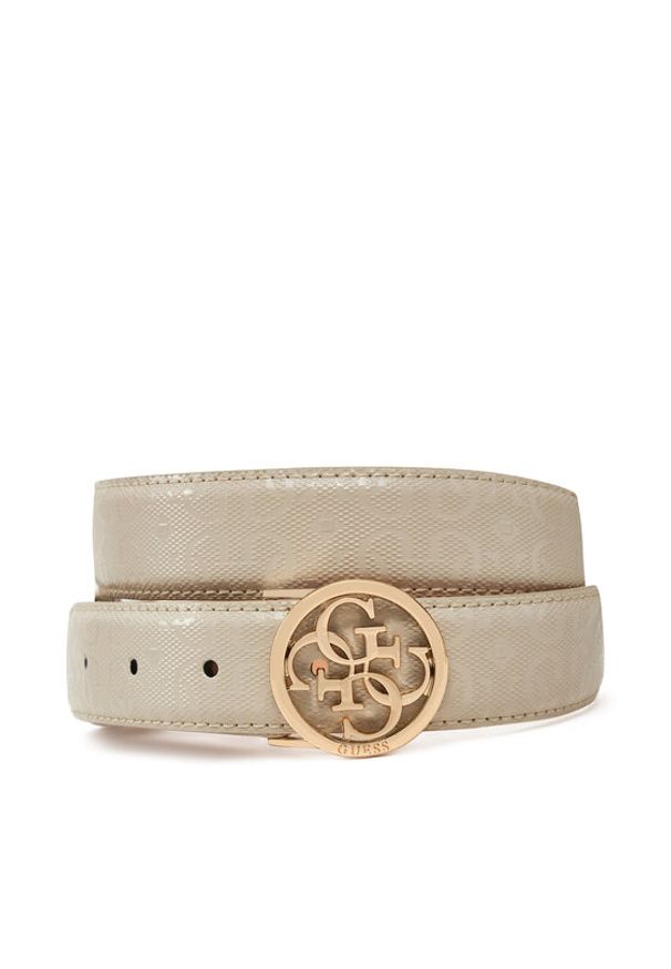 Guess Pasek Damski BW9225 P5230 Beżowy. Kolor: beżowy. Materiał: skóra