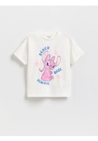 Reserved - T-shirt Lilo i Stitch - złamana biel. Materiał: bawełna