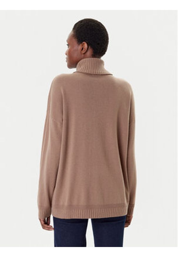 Liu Jo Sport Golf TF5179 MS026 Brązowy Regular Fit. Typ kołnierza: golf. Kolor: brązowy. Materiał: wełna. Styl: sportowy