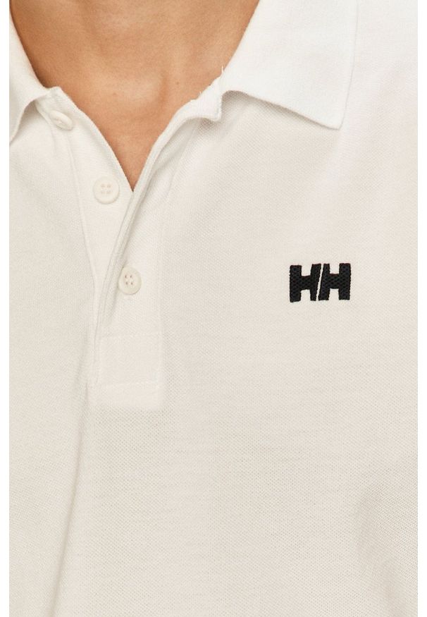Helly Hansen - Polo. Okazja: na co dzień. Typ kołnierza: polo. Kolor: biały. Materiał: dzianina. Długość: krótkie. Wzór: gładki. Styl: casual